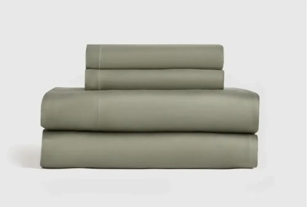 Quince Bamboo Sheet Set 4 Piece FULL Sage Green  100% Organic